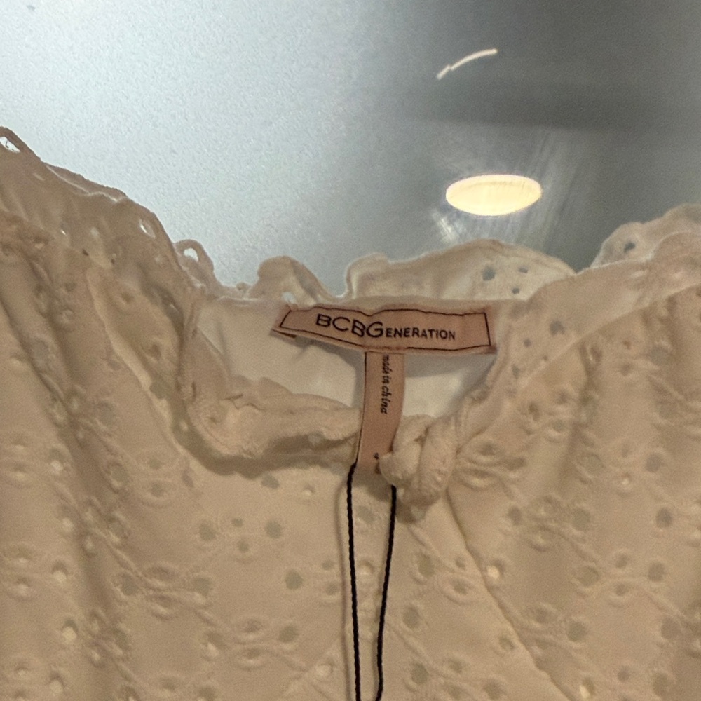 BCBGeneration Ivory Eyelet Top - Picture 2 of 5